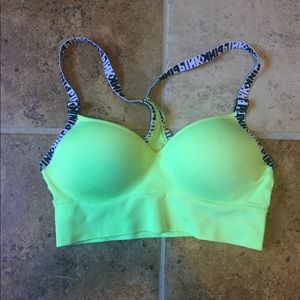 neon green sports bra